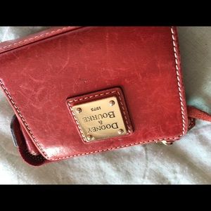 Red leather Dooney & Bourke change purse wallet